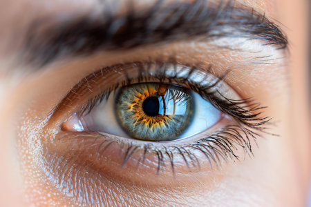 Close-up of a beautiful woman's eye. Macro shot.