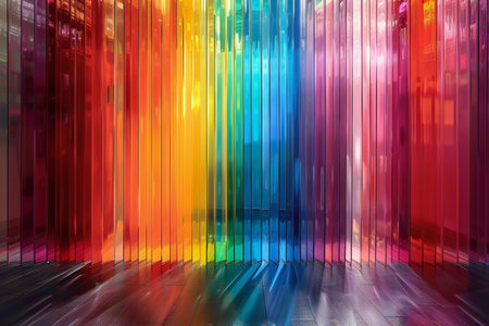 Abstract colorful background with lines and stripes, 3d render, square image