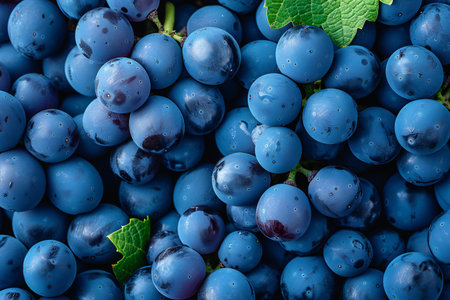 Ripe blue grape background. Top view. Close-up.
