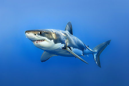 Great White Shark (Carcharodon carcharias)の写真素材