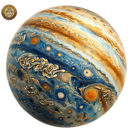 3D illustration of a planet with a solar system in the background.