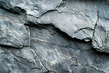 Texture, background. The wall is covered with gray slate. Natural stone pattern