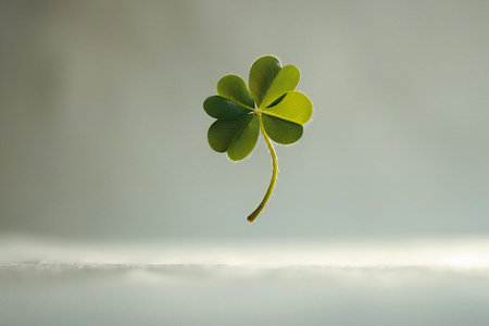 four-leaf clover on a white background with space for text