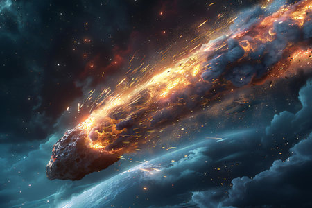 Fiery explosion in space. Elements of this image furnished by NASA