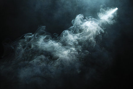 Smoke on black background. Fog and steam. Abstract background.