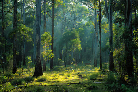 Silhouette of a man with a scythe in the mistの写真素材