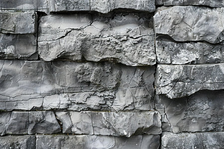 Texture, background. The wall is made of gray and black stones