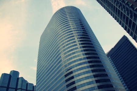 Modern building on blue skyの写真素材