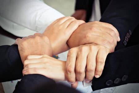 Hands of teamwork together we canの写真素材