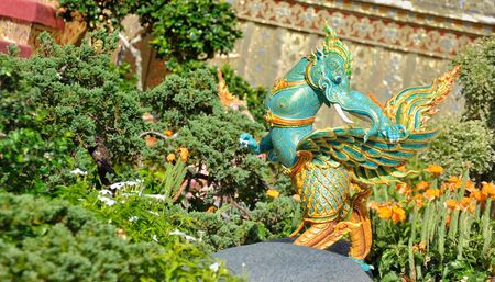 Statues of Skun Ccseht animals in Thai literatureの写真素材