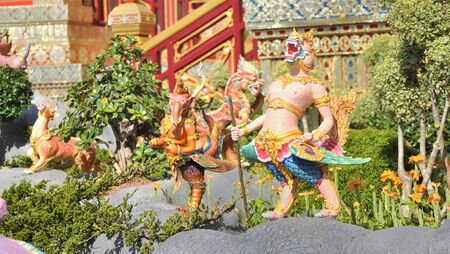 Statues of Skun Ccseht animals in Thai literatureの写真素材