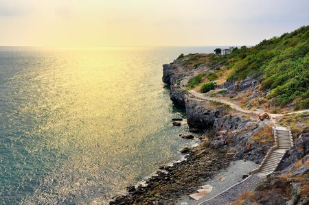 Sunset at sichang  island Thailandの写真素材