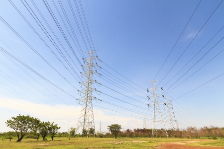 Electricity pylonsの写真素材