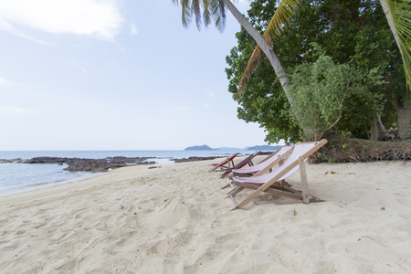 Beach chair with beautiful natureの写真素材