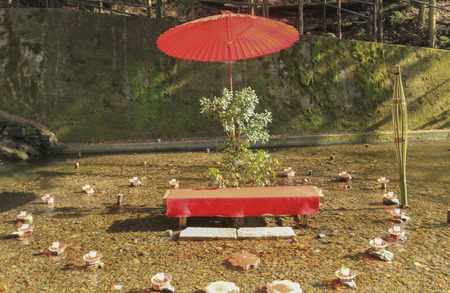 seat in the streamの写真素材