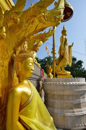 Golden buddha statue in Thailandの写真素材
