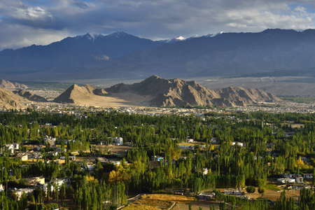 City view of Leh, Indiaの写真素材