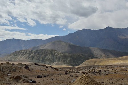 Mountain View in Lamayuru, Leh, Indiaの写真素材