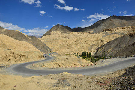 Moon land in Lamayuru, Indiaの写真素材