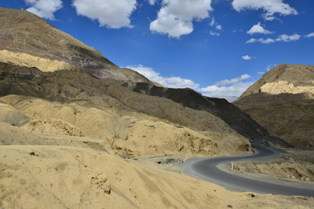 Moon land in Lamayuru, Indiaの写真素材