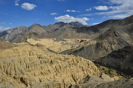 Moon land in Lamayuru, Indiaの写真素材