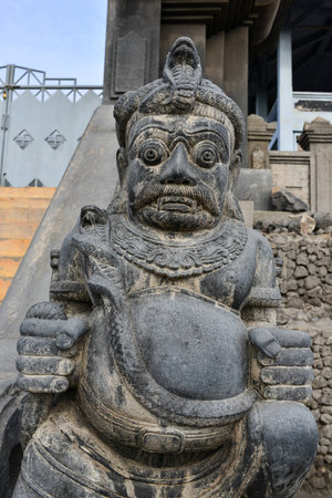 Statue in Hindu temple at the foot of Mount Bromo, Java island, Indonesiaの写真素材