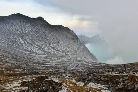 Kawah Ijen Volcano,Java island, Indonesiaの写真素材