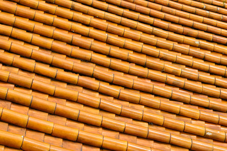 Bamboo roof. This roof are in Chinese temple in Malaysia.の写真素材