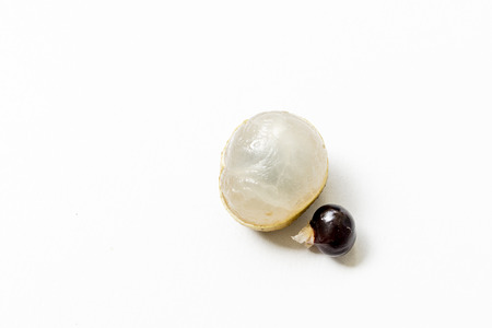 Fresh longan fruit on a white background isolated.の写真素材