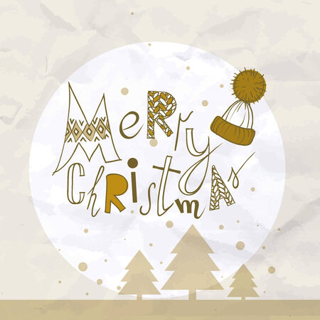 Funny Typography Christmas Backgroundのイラスト素材