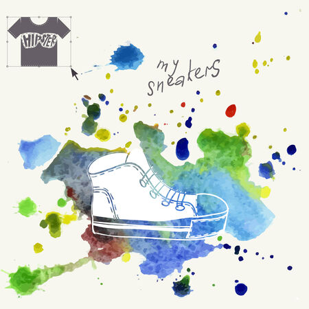 Sneakers Fashion Backgroundのイラスト素材