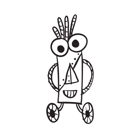 Retro Cartoon Robotのイラスト素材