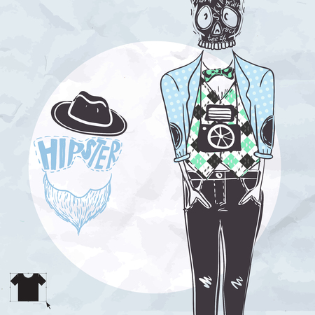 Hipster Background In Retro Styleのイラスト素材