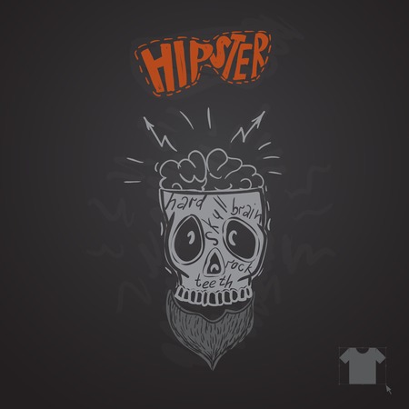 Hipster Skull Backgroundのイラスト素材