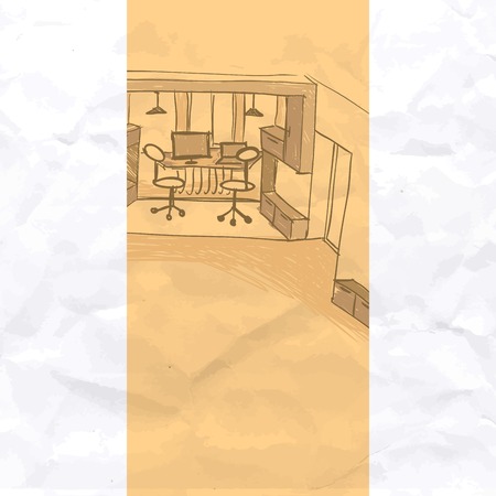 Home Office Interior Sketchの写真素材