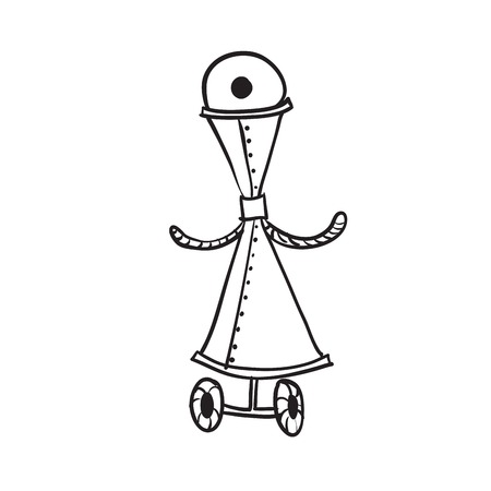 Retro Cartoon Robotの写真素材