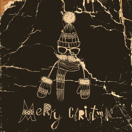 Christmas Background on Hipsters Styleの写真素材