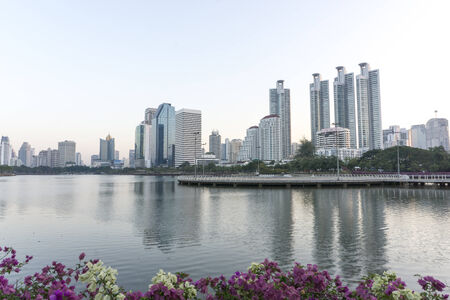 Bangkok city in Thailand with sunriseの写真素材