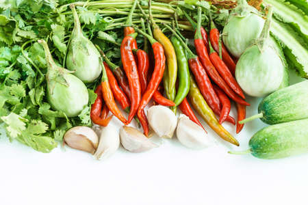 fresh vegetables on a white background, isolatedの写真素材