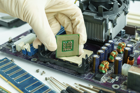 Remove CPU from main circuit board to check problem and repair