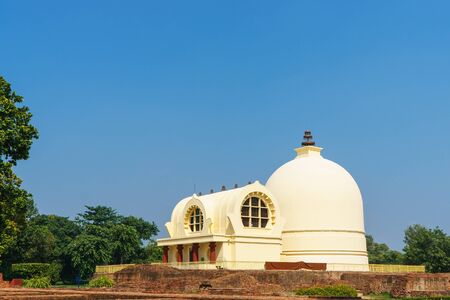Parinirvana Stupa is Public Buddhist landmark for worship, Kushinagar Indiaの写真素材