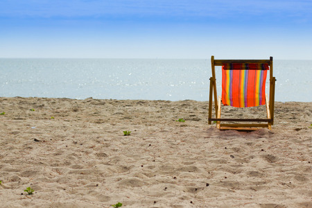 beach chair on the beachの写真素材