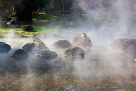 Hot Spring Waterfall in northern Thailandの写真素材