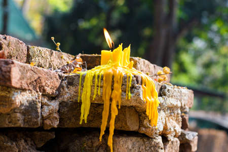 Burning candles, candles glowing brightlyの写真素材