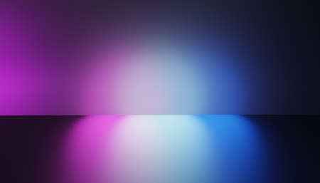 3D reflect lighting pink and blue color image. 3D illustration image.