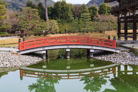 Uji, Kyoto, Japan - famous Byodo-in Buddhist temple. Phoenix Hall building.のeditorial素材