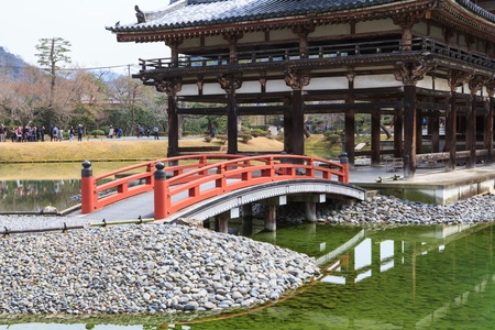 Uji, Kyoto, Japan - famous Byodo-in Buddhist temple. Phoenix Hall building.のeditorial素材