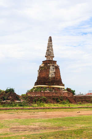 Thai temple at Ayutthaya in Thailand and most famous for tourist take photo from the river.の写真素材