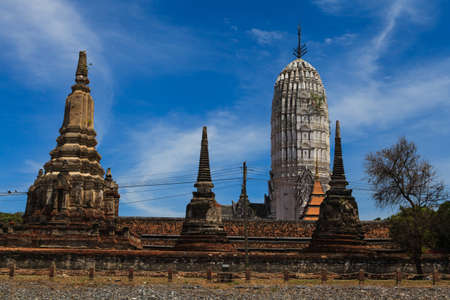 Thai temple at Ayutthaya in Thailand and most famous for tourist take photo from the river.の写真素材
