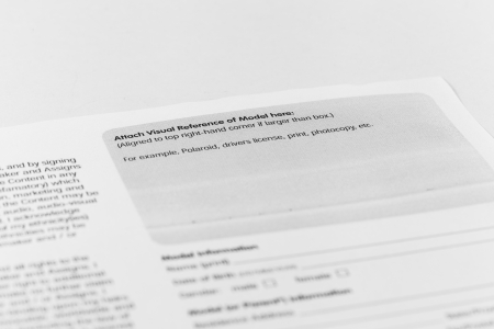 Model Release Document with white isolated.の写真素材